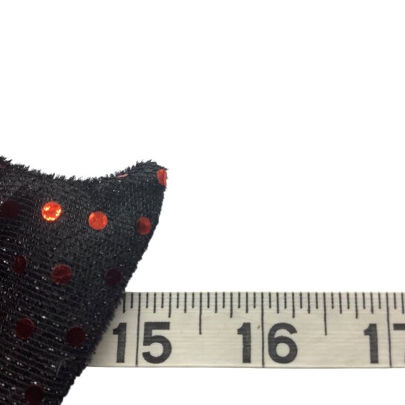 Cute Halloween Black Bat Plush Decorative Stuffed Animal Red Polka Dot Wing 15" - Picture 4 of 4
